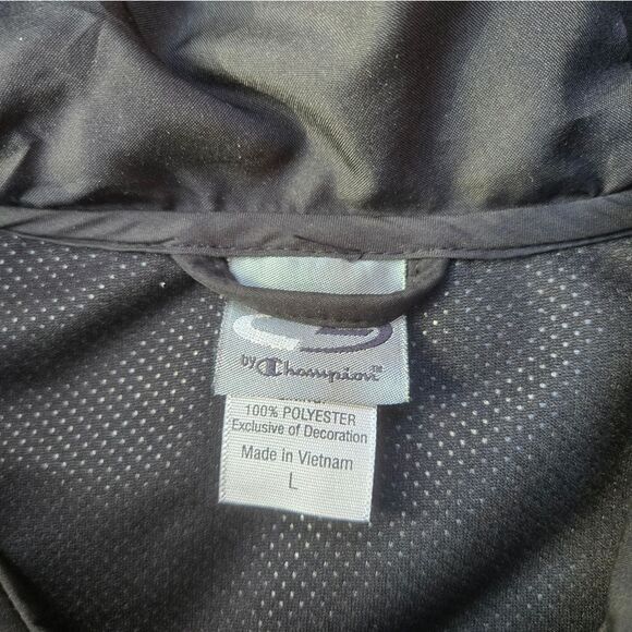 Champion men's coat black hooded big pockets, chest pocket zip up with velcro L - Picture 3 of 10